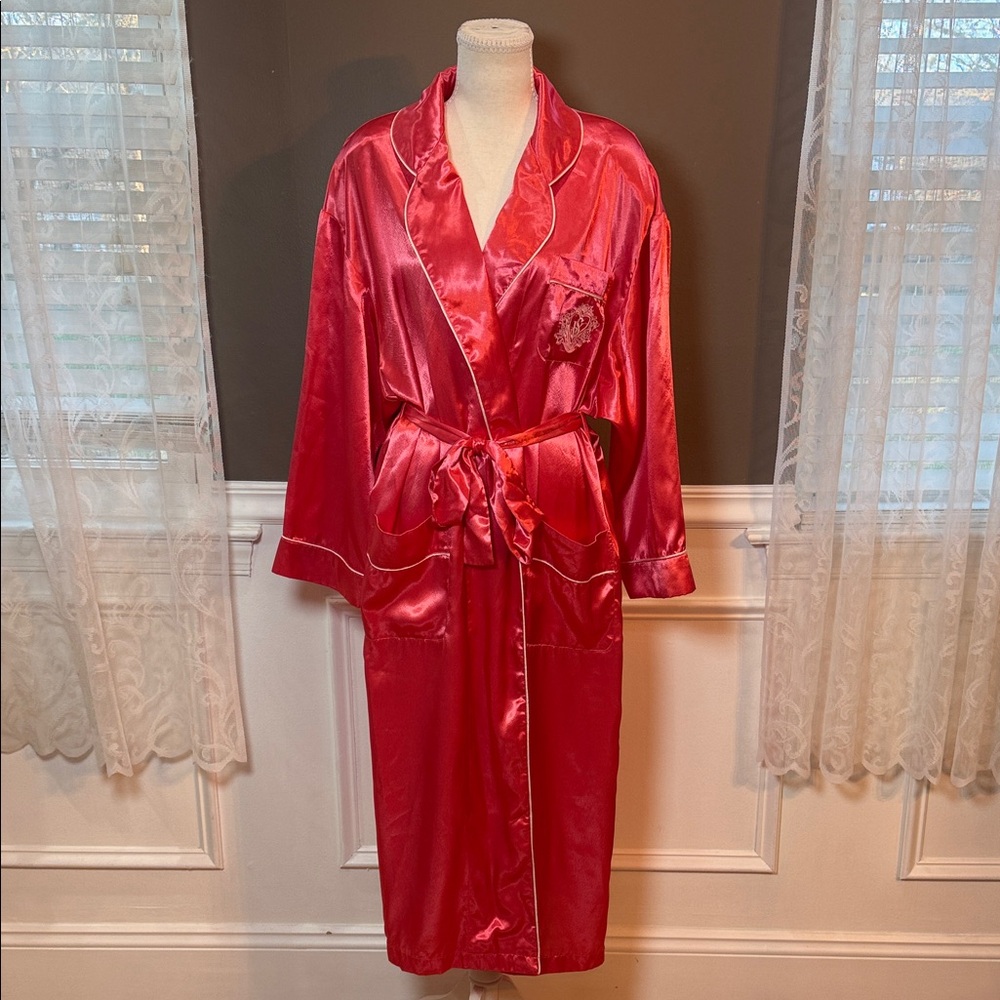 Vintage Victoria’s Secret Satin Robe Gold Label‎ Coral M/L